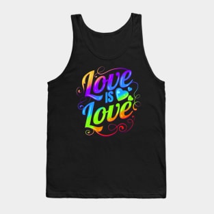 Colorful Love Is Love LGBTQ Logo Pride Month Tank Top